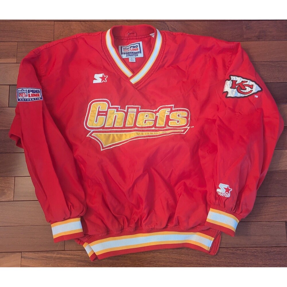 Vintage Starter Pro Line Kansas City Chiefs NFL Pullover Size Large Mens